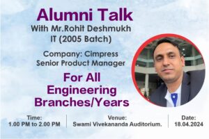 Alumni Talk With Mr.Rohit Deshmukh IT (2005 Batch)