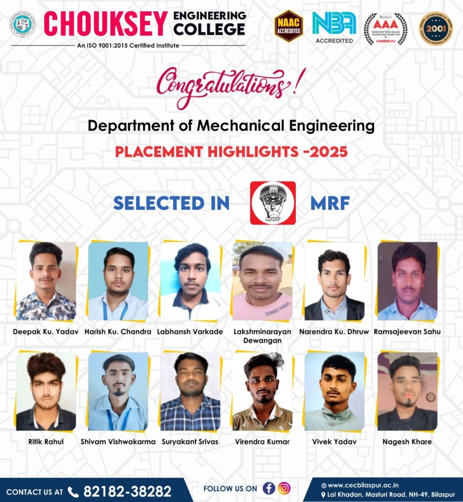Congratulations to our Mechanical Engineering Stars