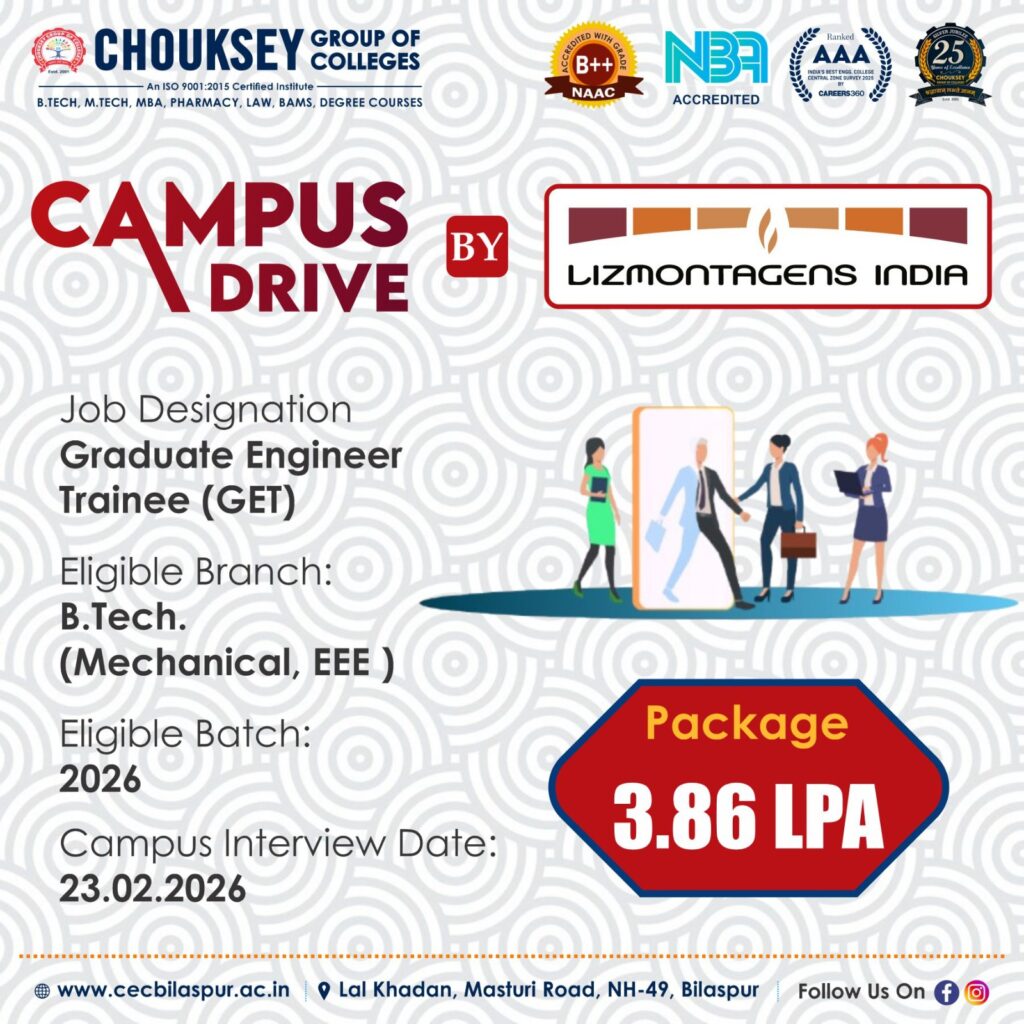 Campus Placement Drive by Lizmontagens India pvt. Ltd