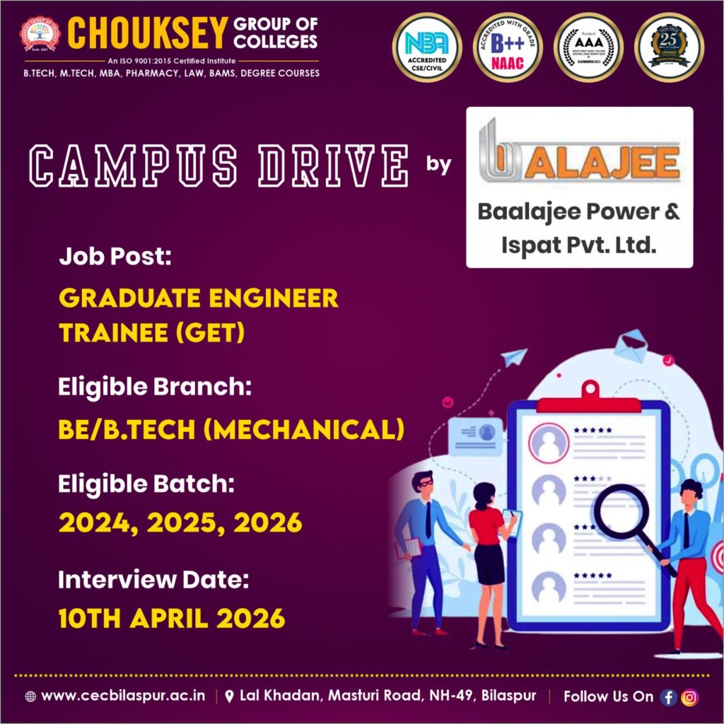 Campus Drive By Baalajee Power & Ispat Pvt.Ltd