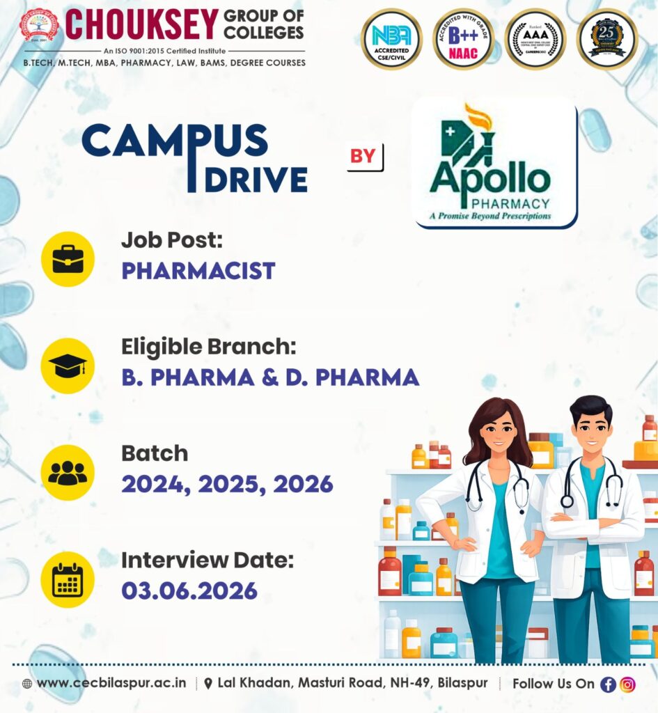 Selection in Campus Drive By APOLLO PHARMACY